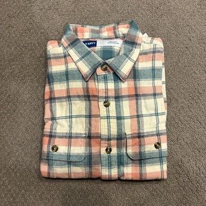 Old Navy Plaid Flannel (white/ Pink Plaid) (Large)